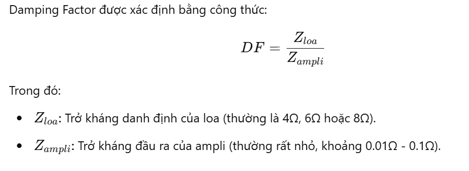 III. Công Thức Tính Damping Factor